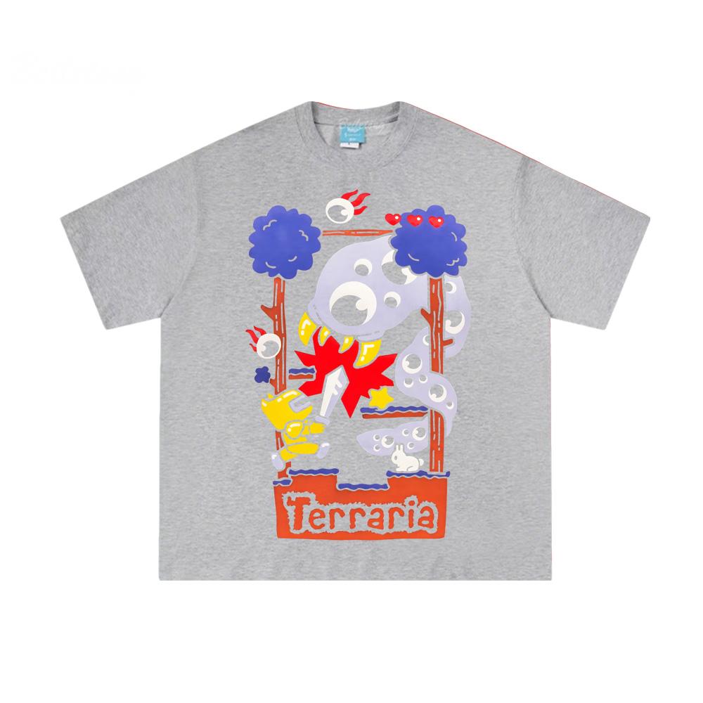Koszulka z nadrukiem gry Terraria 2026 100% Bawełna Okrągły dekolt TOPY Letnia Wysoka jakość Wygodna Koszulka