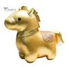 Collectible Animal Plush Small Zodiac Horse Mascot Doll Golden Stuffed Statue Blessing Souvenir Gift Even Filling for Chinese New Year Spring Festival