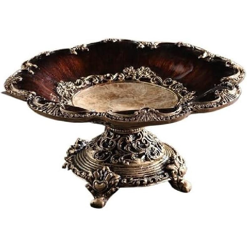 Fruit Bowl Basket European Style Fruit Plate Retro Living Room Candy Plate Large Household Dried Fruit Plate Coffee Table Decoration Ornaments Fruit