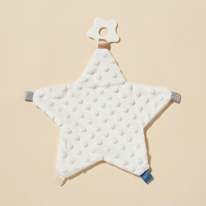 Baby Soothing Towel Teether Plush Toy Soft Bean Fleece Sleeping Hand Puppet for Infants