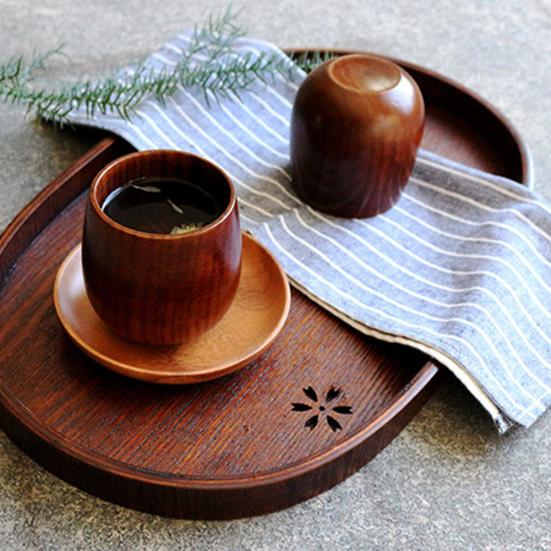 Good Quality Wooden Drinking Cup Mug Home Bar Coffee Tea Beer Juice Milk