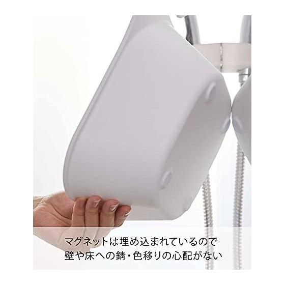 Yamazaki Jitsugyo Easy-to-dry Magnetic Bath Lid Stand Tower White Approx. W26.5XD10.3XH25cm Tower Floating Storage Shutter Type
