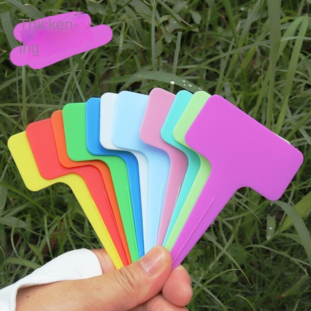 100PCS PVC Plant Markers Tags Multi-color Plant T-type Tags Flower Name Tag  Bonsai Accessories