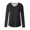 Trendy Fall Outfits Womens Long Sleeve V Neck T Shirts Fitted Casual Tunic Blouses Basic Tee Tops
