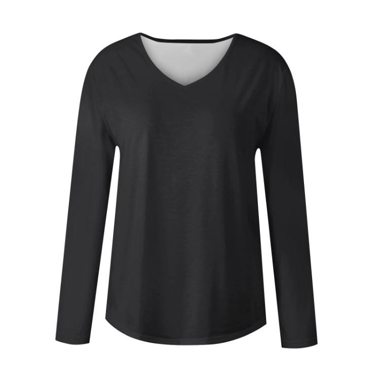 Trendy Fall Outfits Womens Long Sleeve V Neck T Shirts Fitted Casual Tunic Blouses Basic Tee Tops