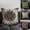 Boho Pattern Ethnic Art Cushion Cover Pillow Case Antidustmite Invisible Zipper Silky Plush Cushion
