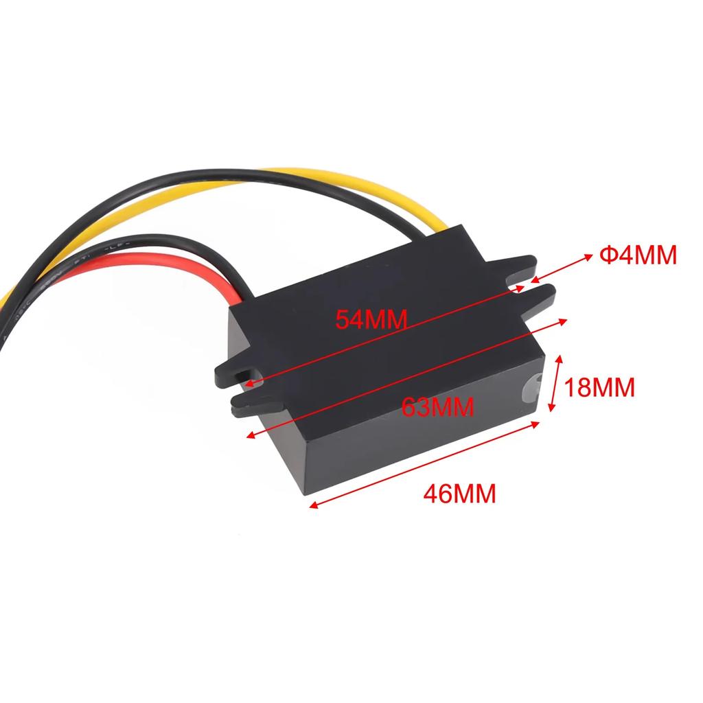 Waterproof Car Power Module DC 24V36V48V60V to 12V 1A Stepdown Converter Over Current and Temperature Protection