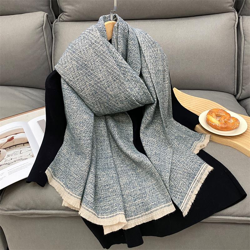 Women Winter Warm Luxury Imitation Cashmere Scarves Solid color Fashion Shawl Wrap Ladies Blanket Foulard Pashmina Bandana Scra