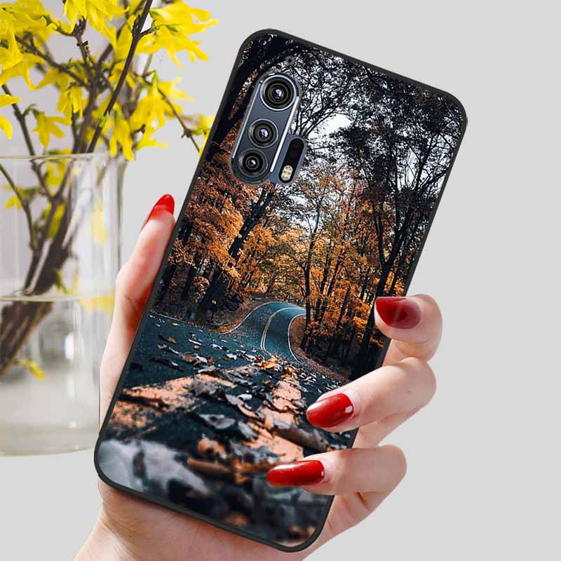 For Moto Edge Plus 2020 Case 6.7'' Flowers Soft TPU Beautiful Phone Cases for Motorola Edge+ 2020 Protect Silicon Bumper Cover