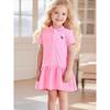 European and American Children's Clothing Summer Girls' Dress Short-Sleeved Preppy Style Kids' Fashionable Lapel Knitted Polo Dress Trendy