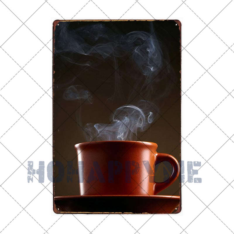 Letrero de Café Retro Decoración de Café Bar Placa Vintage Tienda de Bebidas Decorativo Pared Pub Club Póster 20x30cm