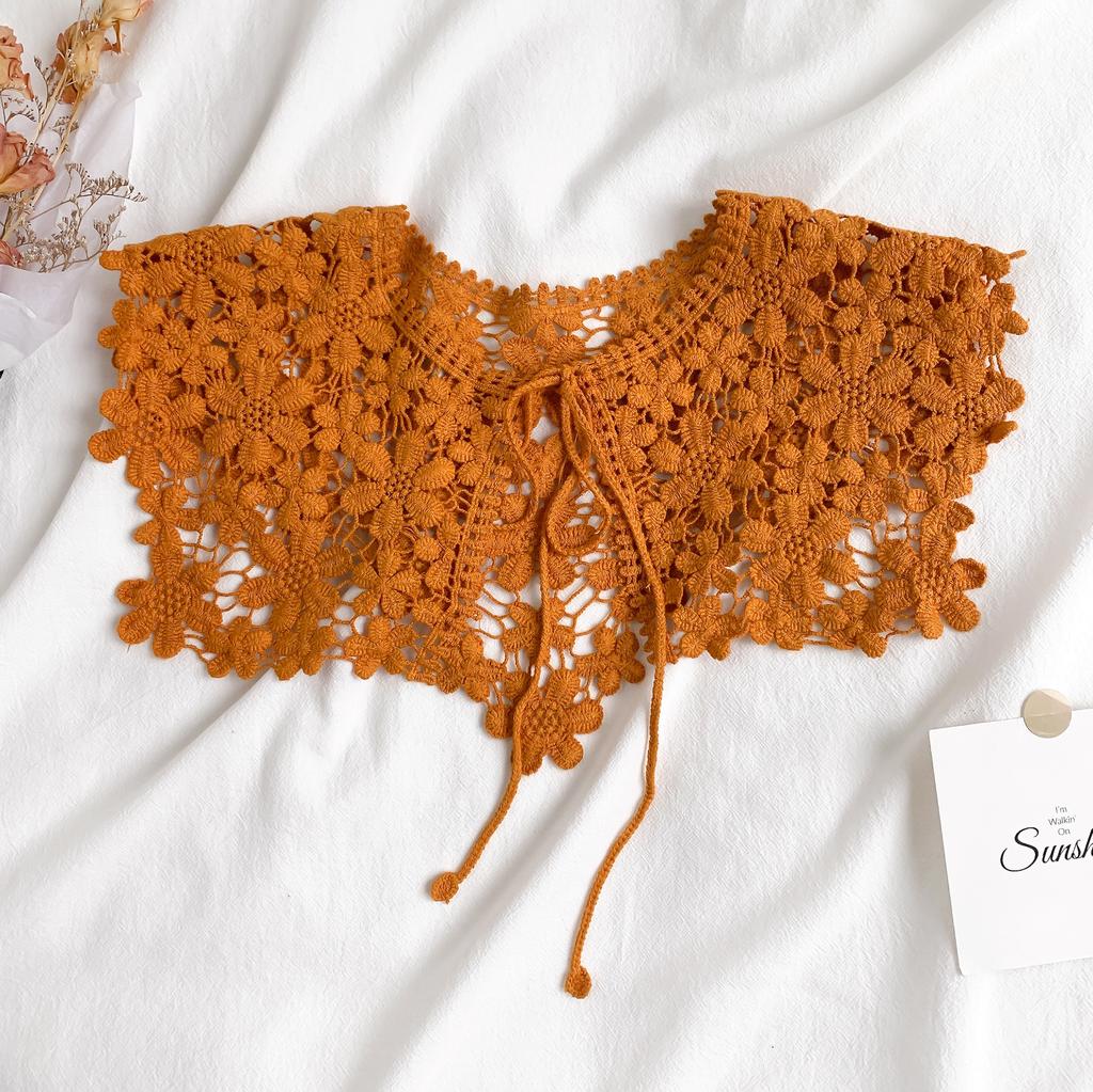 Vier Jahreszeiten Spitze Gestrickt Gehäkelt Hohl Falscher Kragen Damen Kleiner Schal Dekorativ Damen Kleidung Accessoires Abnehmbarer Kragen