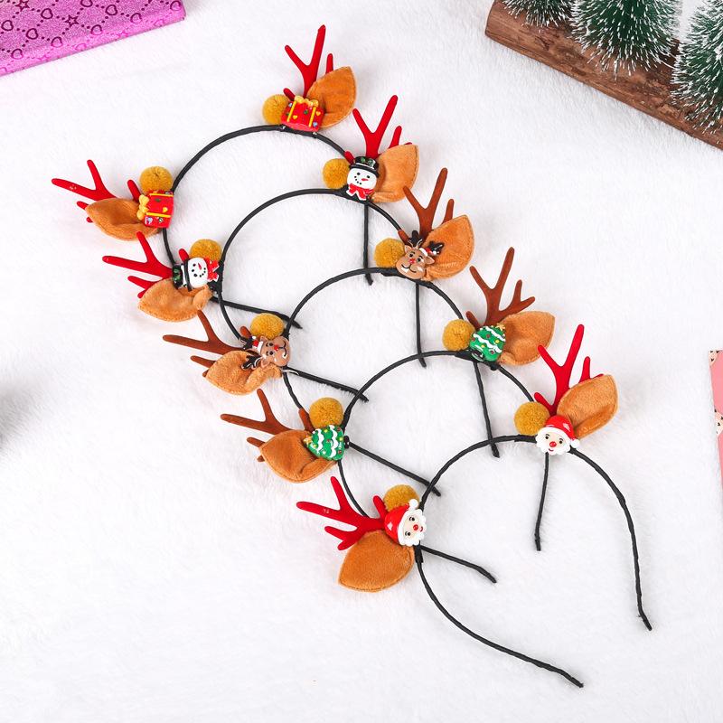 Christmas Decorations Santa Claus Antlers Hairpin Hairband Christmas Hairband Children's Christmas Gift