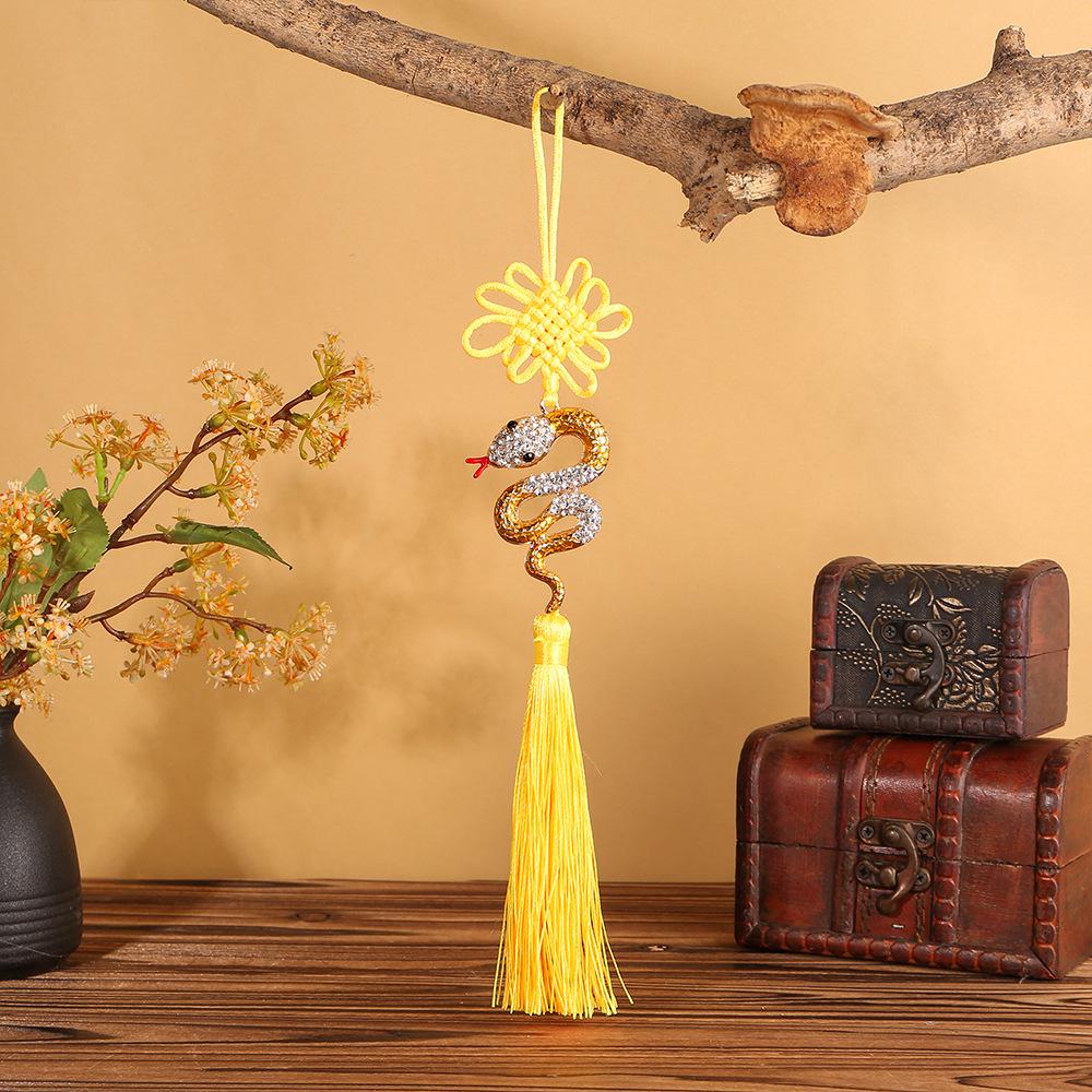 Chinese New Year Diamond Snake Tassel Car Pendant