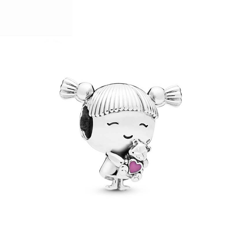 925 Silver Boy, Girl, Robot Bead Dog, Cat Pendant Suitable For European Bracelet DIY Exquisite Jewelry