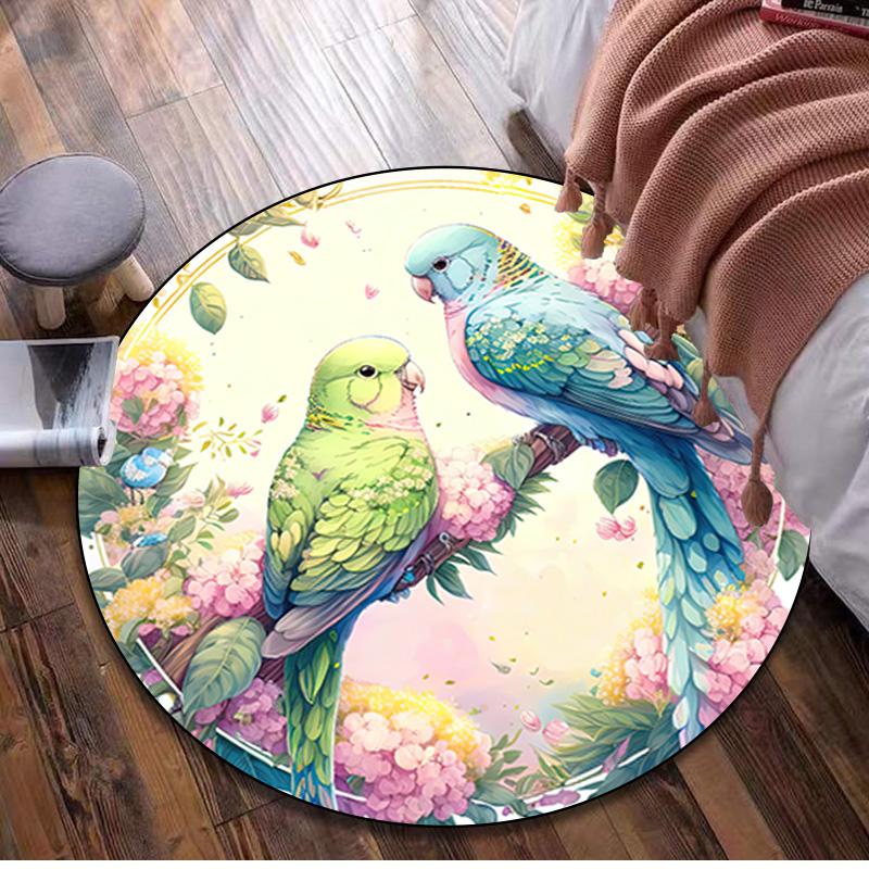 Tapis Rond Animal 1424 - Tapis Décoratif de Bureau Pour Salon Chambre Tapis de Porte Tapis de Sol Tapis pour Zone de Chaise d'Ordinateur