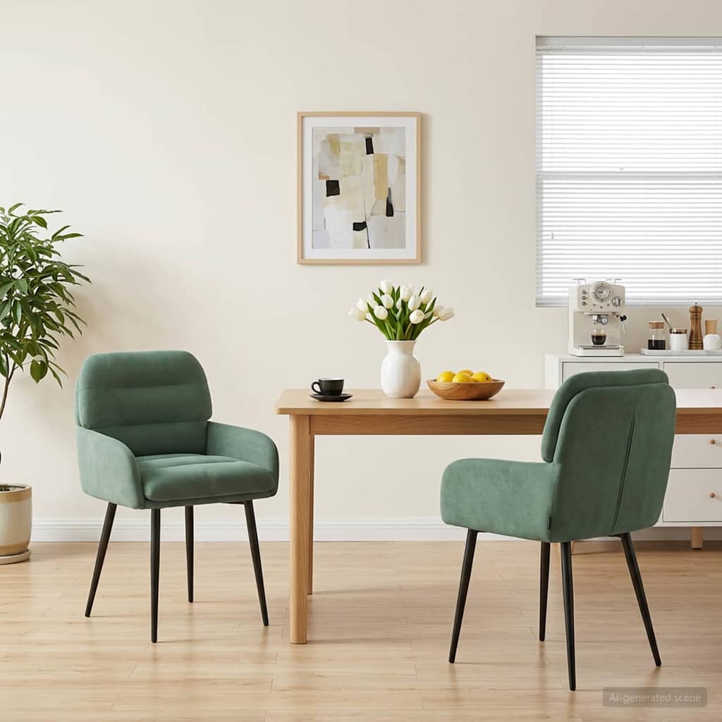 Dining Chairs 2 pcs Velvet Sea Green 59 x 59.5 x 90 cm