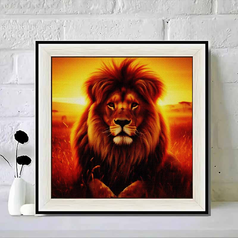 Neu eingetroffen 5D DIY Vollkreis Diamantmalerei "Löwe" Stickerei Kreuzstich Heimdekoration Geschenk