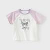 David Bella Kuromi Girls' Short-Sleeved T-Shirt Kidsren's Pure Cotton Antibacterial Top Summer New Baby Clothes for Women