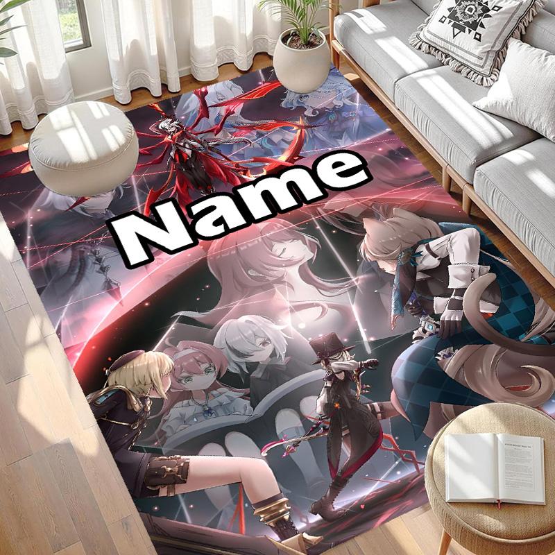 Custom Name Personalized Genshin Impact Print Carpet, Versatile Home Decor Rug, for Playroom, Apartment, Balcony, Entryway, Hallway Gift