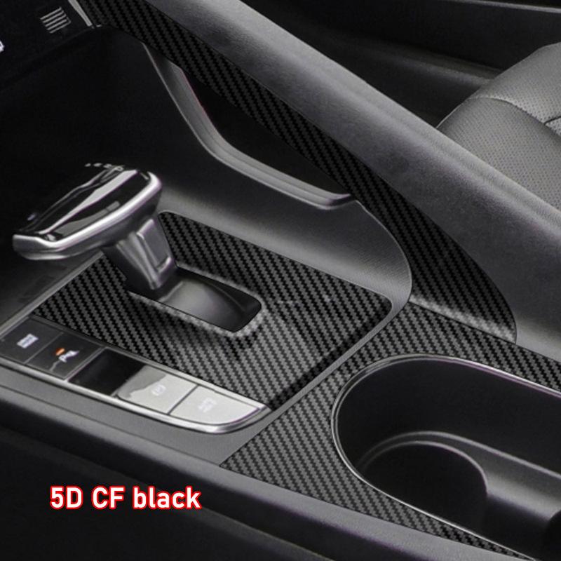 Car Interior Sticker Gear Box Protective Film For Hyundai Elantra CN7 - Car Gear Panel Sticker Carbon Fiber Black