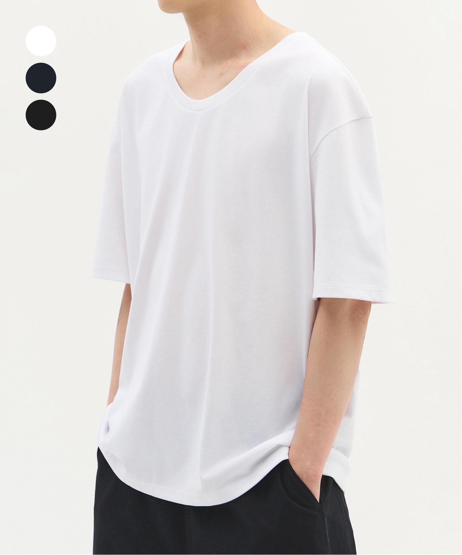 Zero U-Neck Cool Cotton T-Shirt Black/M