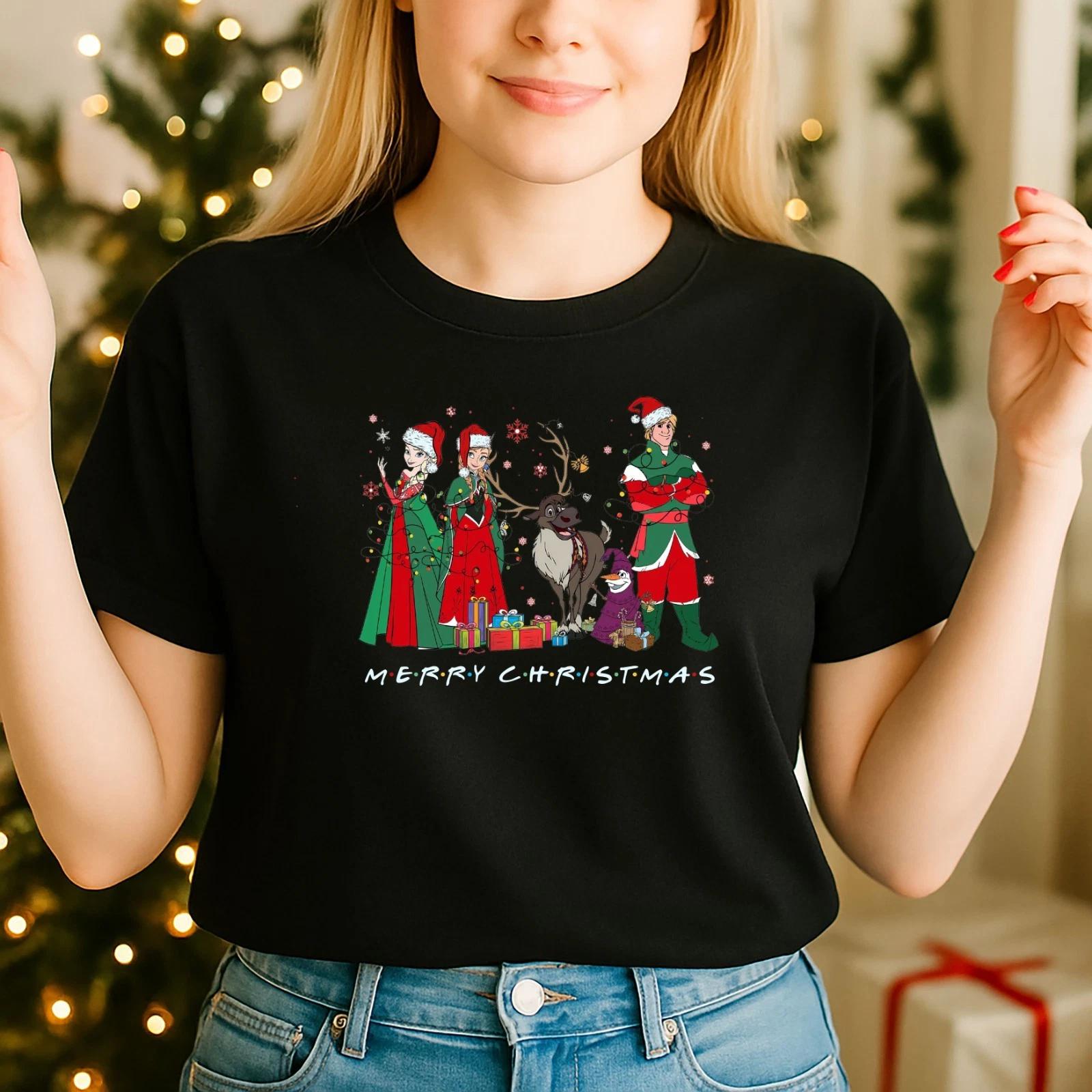 2025 Christmas unisex Tshirt,Night before Christmas Family,Frozen Christmas(CH) 3XL