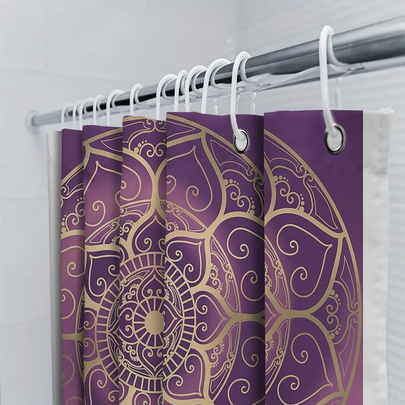 Boho Duschvorhang Mandala Wandteppich Hippie Wandbehang Floral Badezimmerdekor Ästhetischer Raumteiler Naturinspirierte Kunst Friedlich
