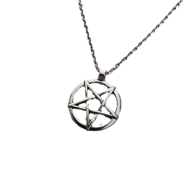 Pentagramm Halskette Kurze Lange Frauen Männer Colar Geschenk Schmuck Halsband für Frauen Männer Geschenk