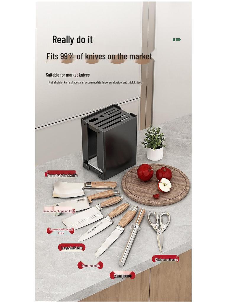 All-in-One Kitchen Knife and Utensil Storage Rack