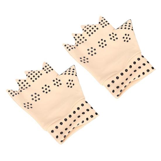 Compression Gloves 1 Pair Arthritis Half Finger Moisture Wicking Magnet Inlay Non-slip Effective Fitness Joint Pain Relief Stress Care Brace Hand for
