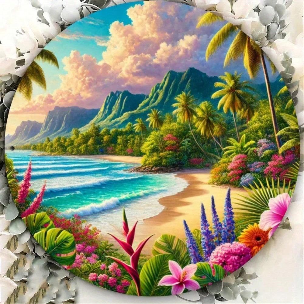 

Custom Metal Sign 8x8 Inch Tropical Beach Wall Art Weatherproof Home Decor 20x20 разноцветный