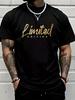 European Size Funny Tshirts Mens Clothes Limited Edition Graphic T-Shirt for Men - Bold Tee with Striking Golden and White Text Urban Streetwear Style
