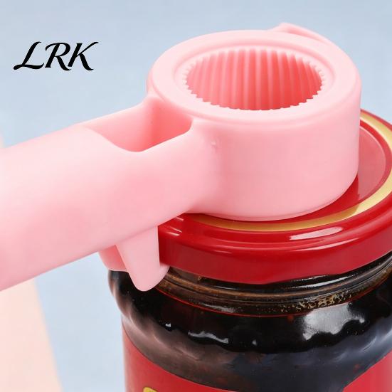 Portable Can Opener for Camping Bunny Shaped Bottle Opener, Multifunctional 4 in 1 Manual Cap Remover, Easy Grip Lid Comfortable Handle Kitchen Gadget