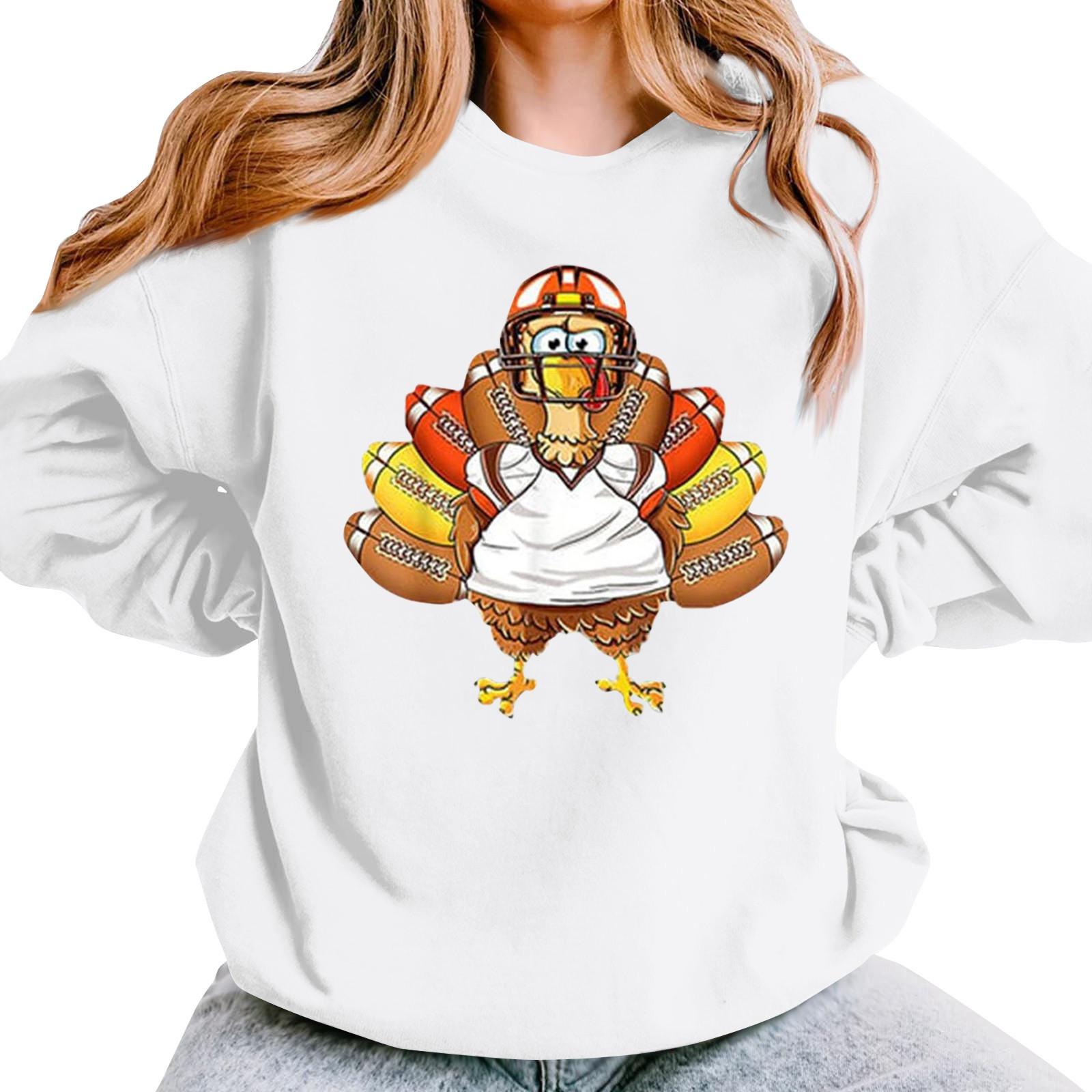 Женская повседневная мода День благодарения с принтом длинный рукав O-образный вырез — фото 6