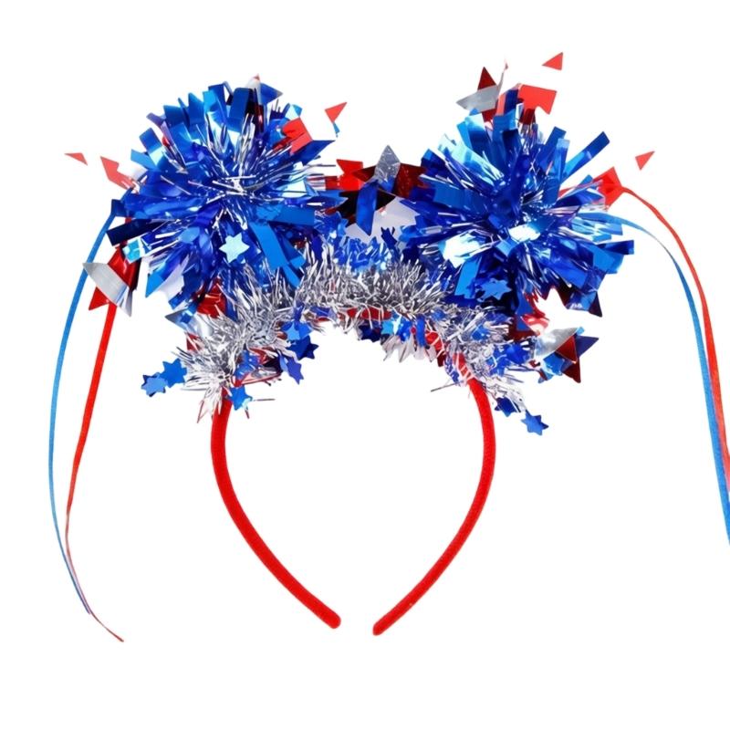 Patriotic Headband For Independence Day With Stripes Design Comfortable Plastic Hair Accessories For Adults Kids