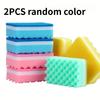 2/4pcs Multi-Color High-Density Wavy Sponge Scrubbers,Household Cleaning Sponges for Kitchen,Scratch Free Bowl Sponge Wipe.