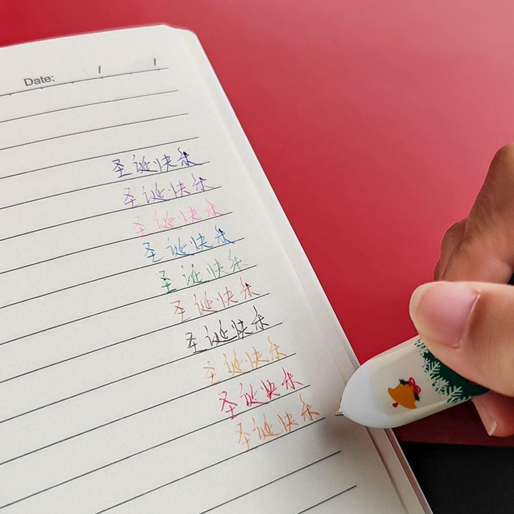 Elementary School Elk Merry Christmas Ten Color Pen Christmas Ballpoint Pen Stationery Santa Claus