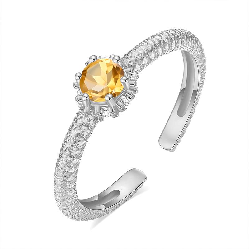 Elegant S925 Silver Ring, Natural Gemstone, Adjustable Band, Premium Jewelry for Her