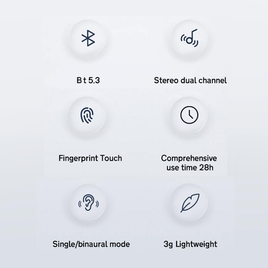 BT 5.3 Wireless Headphones Mini Smart  Sport Headset Earbuds