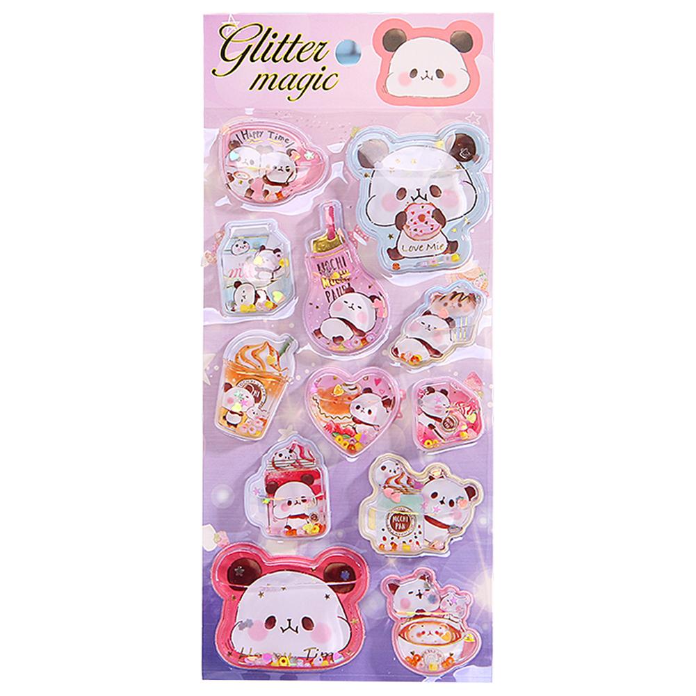 Kawaii 3D Dynamic Cartoon Stickers Dazzling Gemstone Dynamic Oiling Sticker Cute DIY Mobile Graffiti Decoration