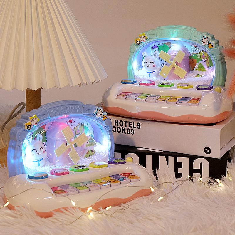 Dreamy Snow Flower Musical Keyboard: Toddler & Infant Teaching Piano with Flashing Lights