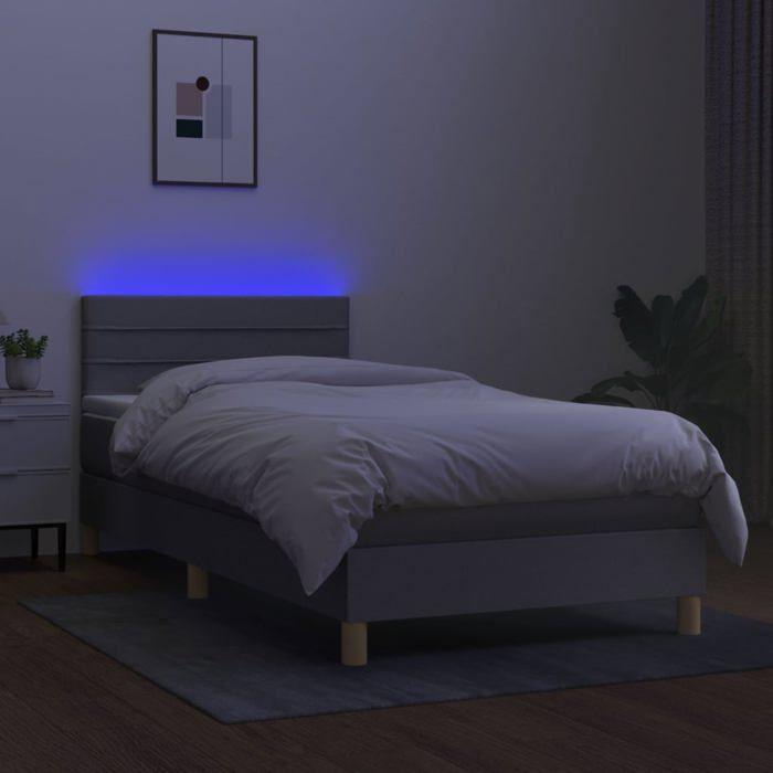 Maison Exclusive - Sommier à lattes de lit matelas LED Gris clair 100x200 cm Tissu