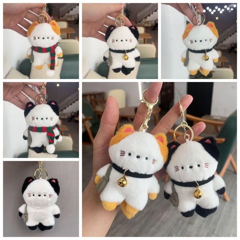 Schal Katze Plüsch Schlüsselanhänger Glocke Plüsch Katze Puppe Schlüsselanhänger Mode Plüsch Katze Taschenanhänger Weihnachtsgeschenk