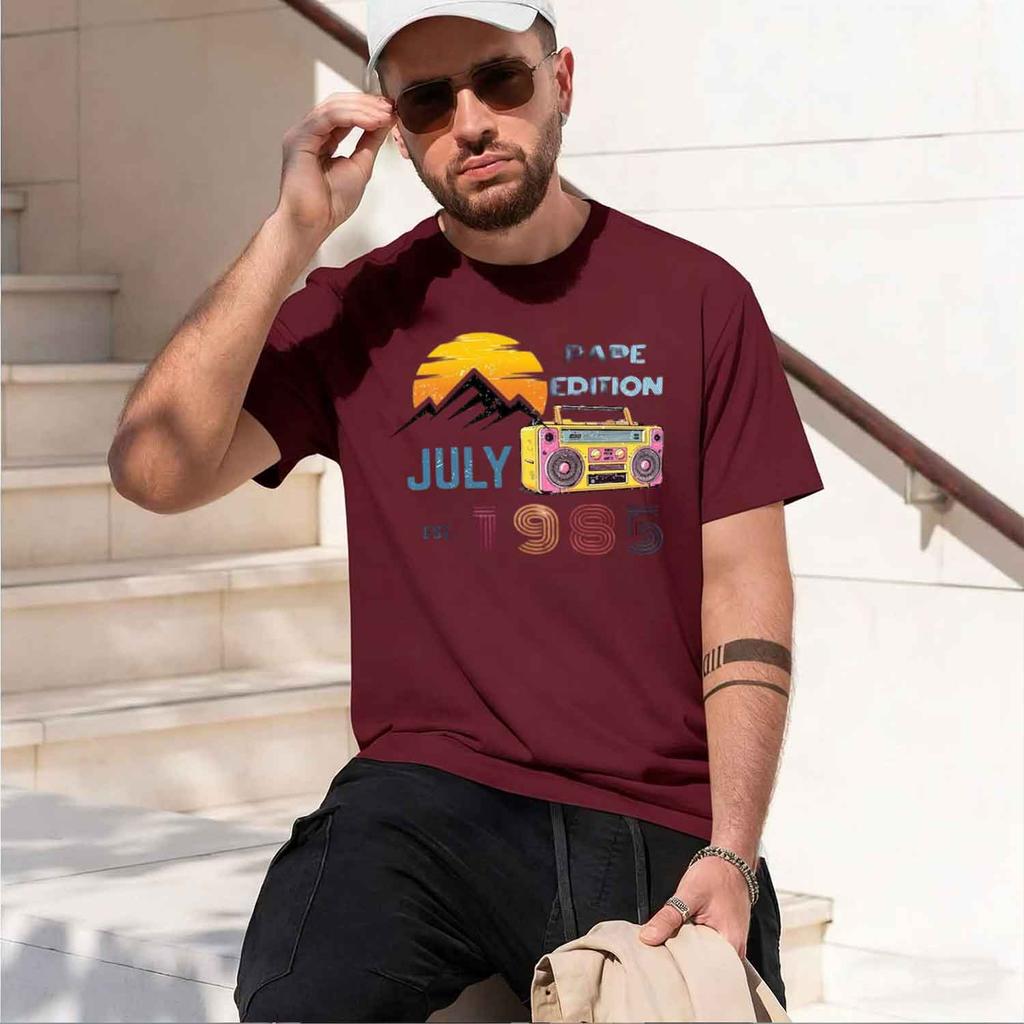 40th Birtay Shirt Short Sve Summer Casual Retro 1985 Couple Tee For Wife Husband 40 Years Number Gift Breathable 2026 New Model