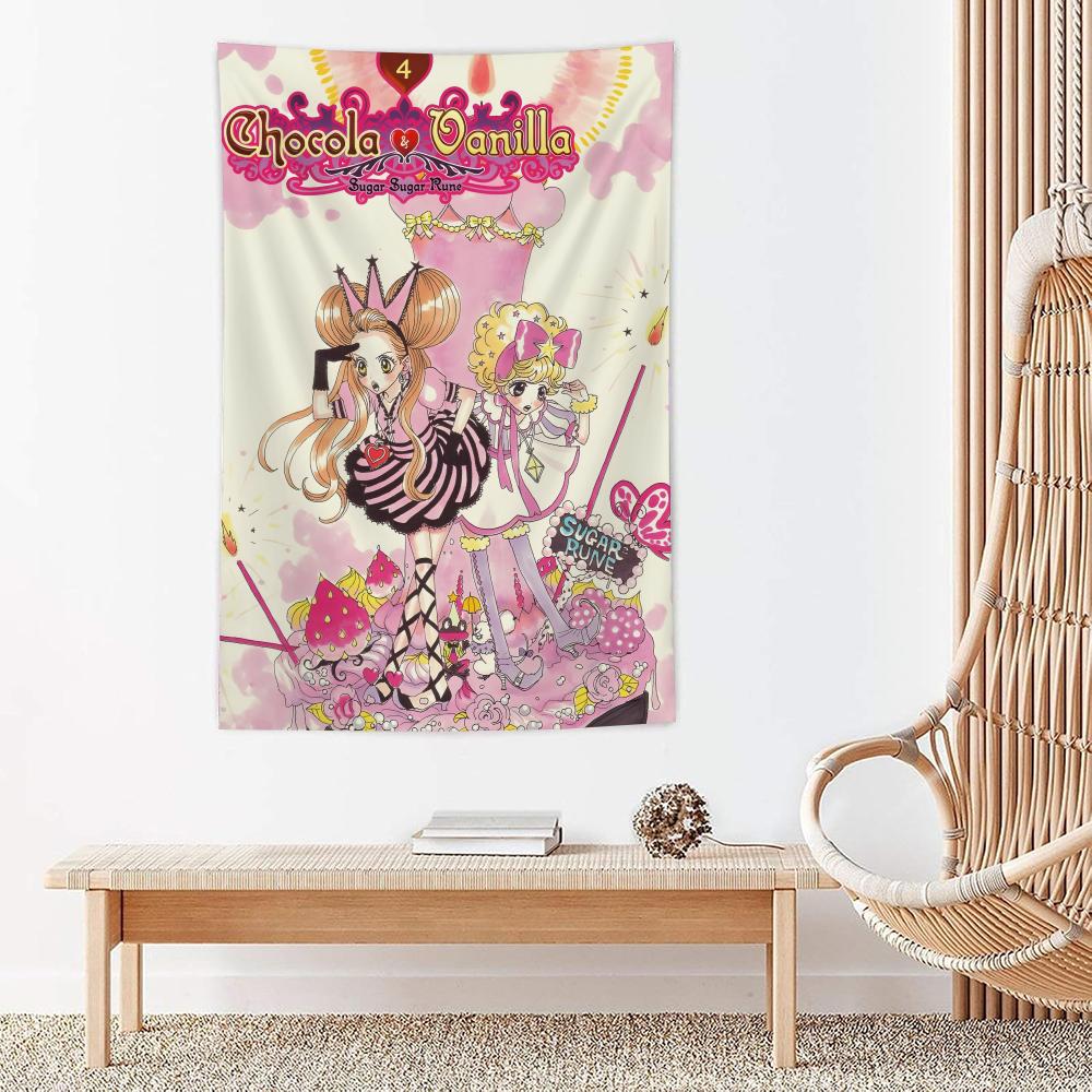 Anime SSugar Sugar Rune Tapestry Microfiber Wall Hanging For Bedroom Living Room Decor Outdoor Festival Garden Bar Background