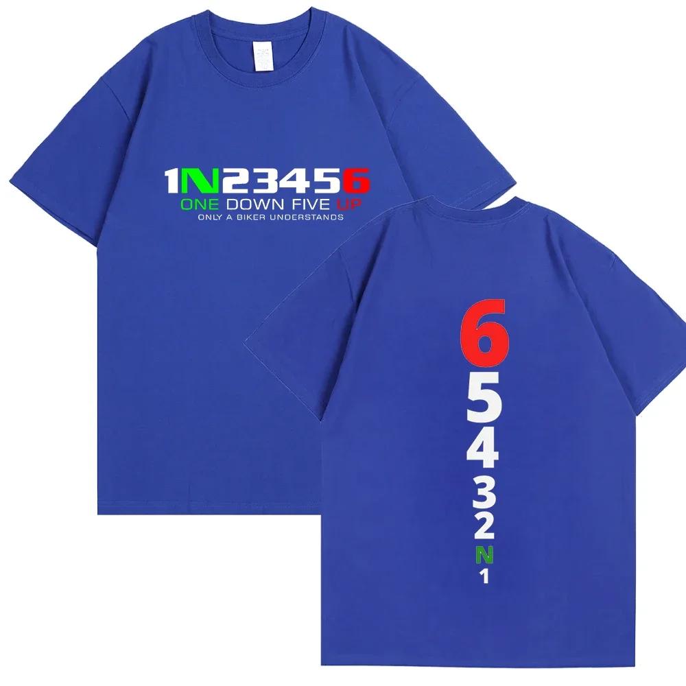 Double Sided Print Vintage TShirts for Men Manual Transmission 1N23456 Motorcycle Speed Top Oversized Tee Hip Hop Male Clothes