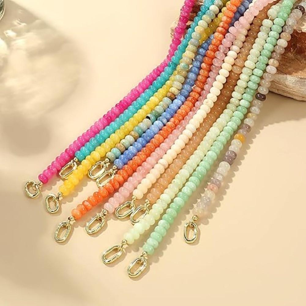 Layered Beaded Gemstone Necklace Colored Clavicle Chain Necklace Choker Necklace  Summer Beach