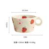 ceramic marker cup Hand Painted Strawberry Flower Espresso Coffee Cups Breakfast milk cup Milk Oats Breakfast Cup Girls Gift