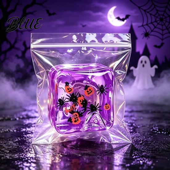 Slow Rising Stress Relief Toy for Halloween Christmas, Anxiety Reduction Ice Cube Squeeze Rebound Decompression Gadgets Toy, Clear Sensory Holiday